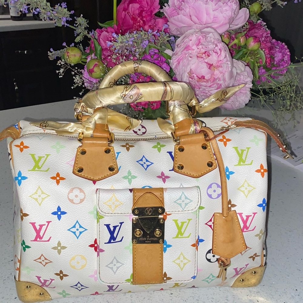 Louis Vuitton multicolor white speedy